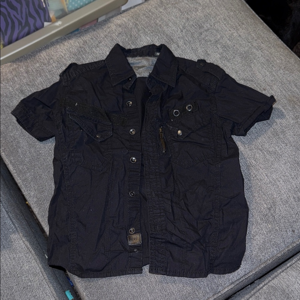 Kids's Black Short Sleeve Shirt
